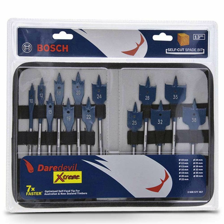 Home * | Best Sale Bosch 10-38Mm Spade Bit Set Daredevil Xtreme 13 Piece 2608577467