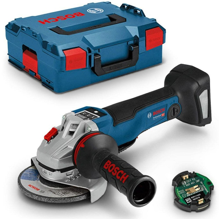 Home * | Discount Prices Bosch 18V Brushless 125Mm Paddle Switch Angle Grinder W. Case Skin Gws 18V-10 Psc 06019G3F0B