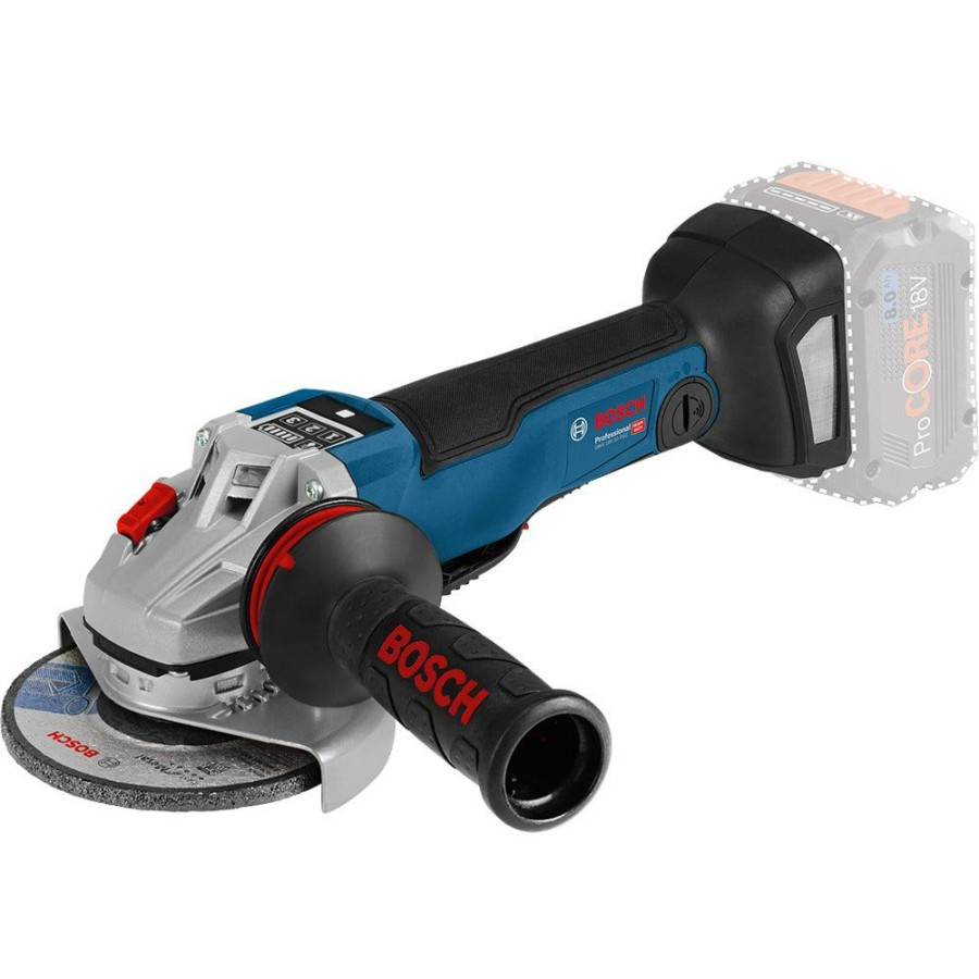 Home * | Discount Prices Bosch 18V Brushless 125Mm Paddle Switch Angle Grinder W. Case Skin Gws 18V-10 Psc 06019G3F0B