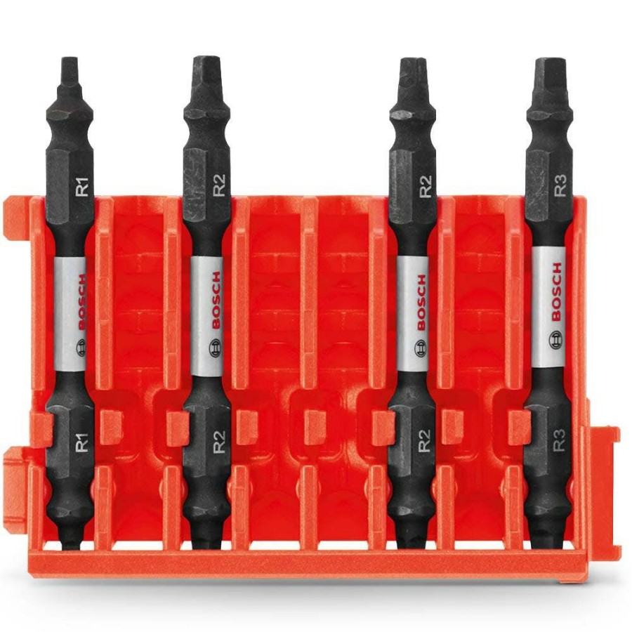 Home * | Tendy Style Bosch R1-R3 Robertson Double-Ended Power Screwdriver Bits Impact Tough 4 Piece