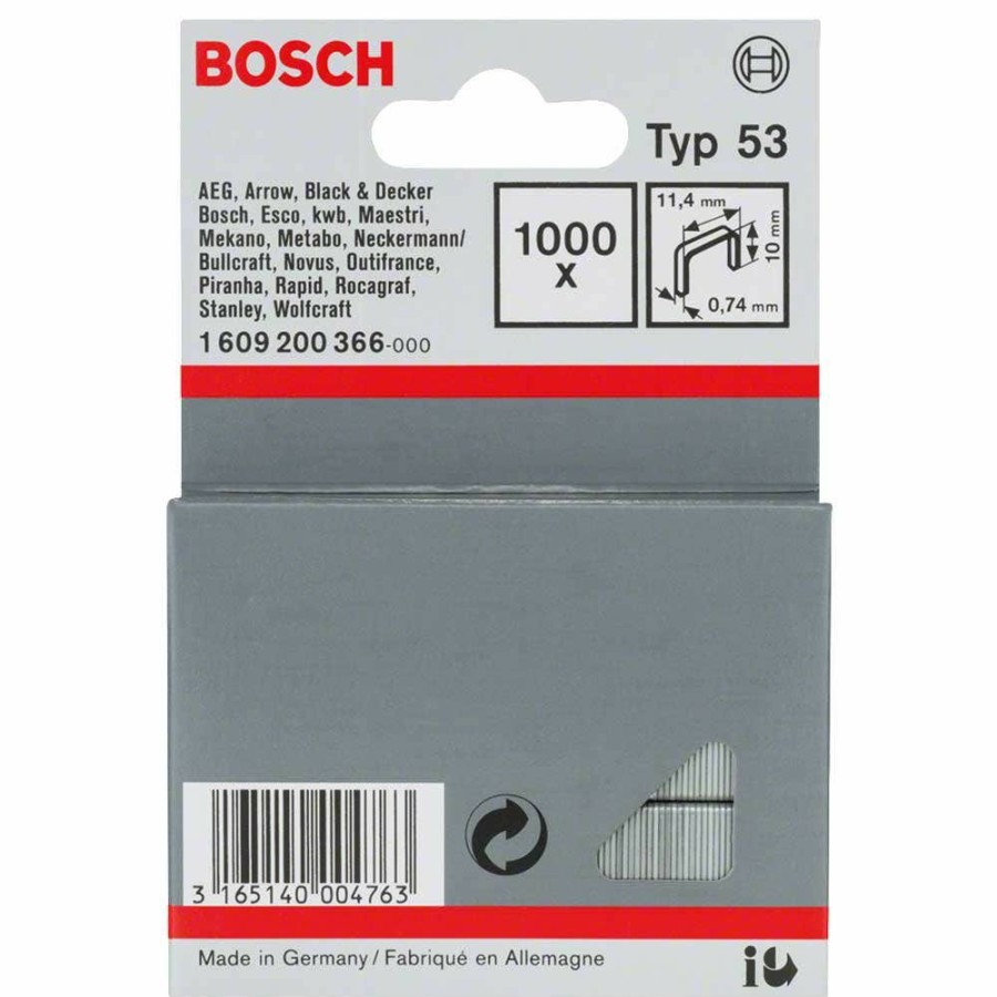 Home * | Discount Store Bosch 10Mm Staples 1000 Pieces Box Suits Ptk14E 1609200366