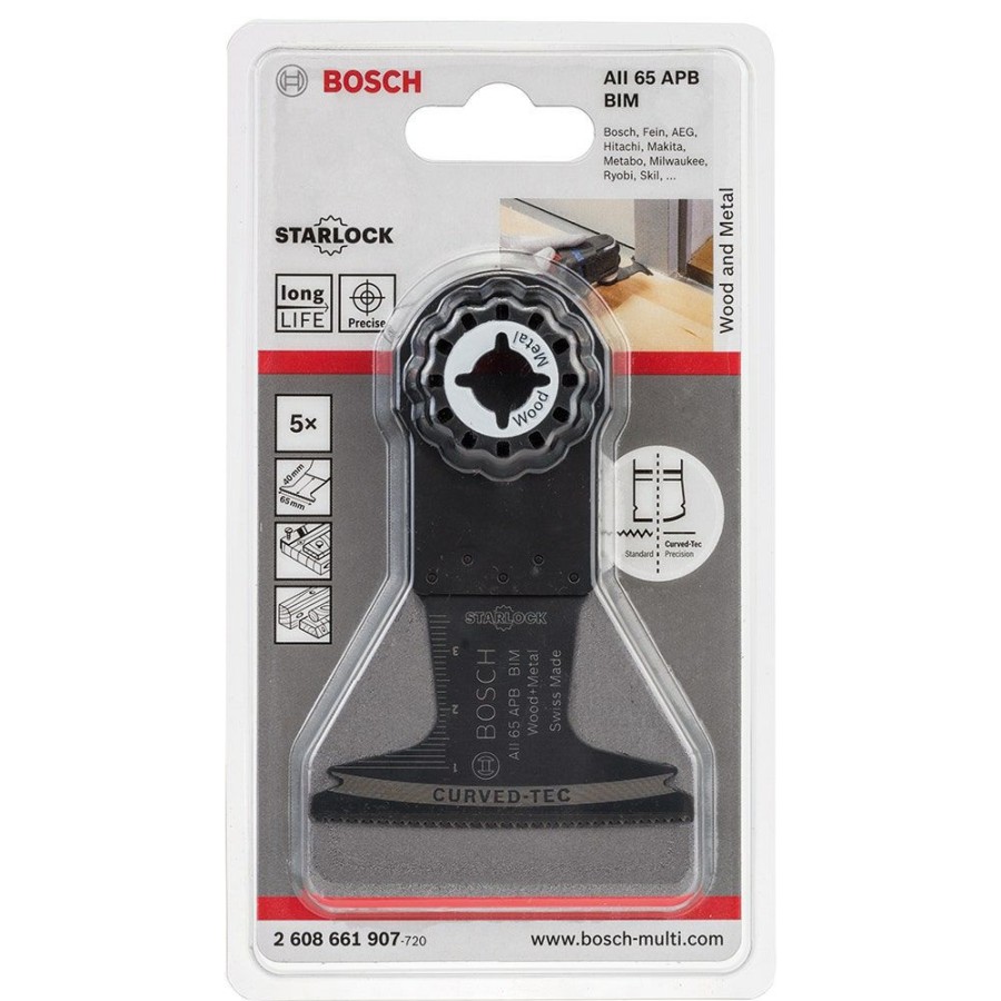 Home * | Excellent Bosch 65 X 40Mm Bi-Metal Multi-Tool Plunge Blade For Wood & Metal Cutting Starlock 5 Piece