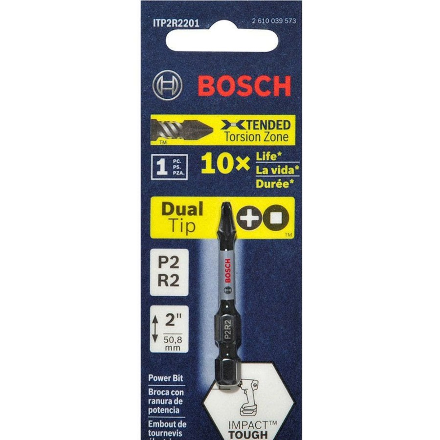 Home * | Best Price Bosch P2R2 X 50Mm Phillips/Robertson Power Screwdriver Bit Impact Tough