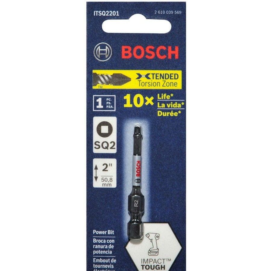 Home * | Clearance Bosch R2 X 50Mm Robertson/Square Power Screwdriver Bit Impact Tough