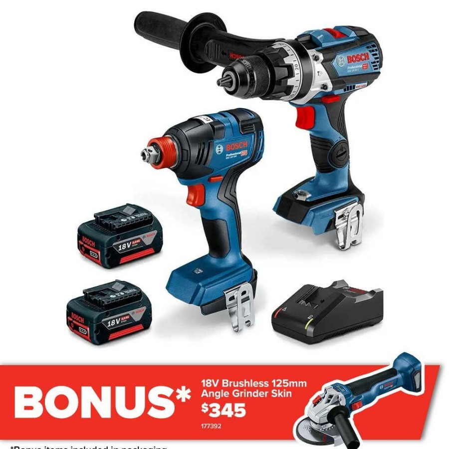 Home * | Radiant Model Bosch 18V Brushless 2 Piece 2 X 5.0Ah Combo Kit 0615990M9T