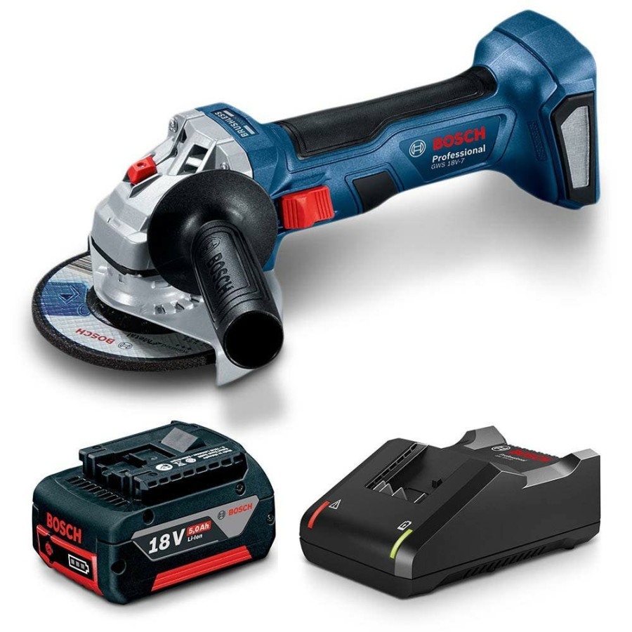 Home * | 40%-70% Off Bosch 18V Brushless 125Mm 1 X 5.0Ah Angle Grinder Kit 0615990M79