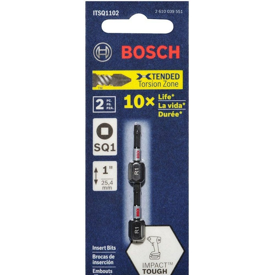 Home * | The Varied Pattern Bosch R1 X 25Mm Robertson/Square Insert Screwdriver Bit Impact Tough 2 Piece