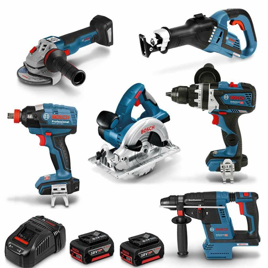 Home * | Outlet Sale Bosch 18V 6 Piece 2 X 5.0Ah Combo Kit 0615990J9J