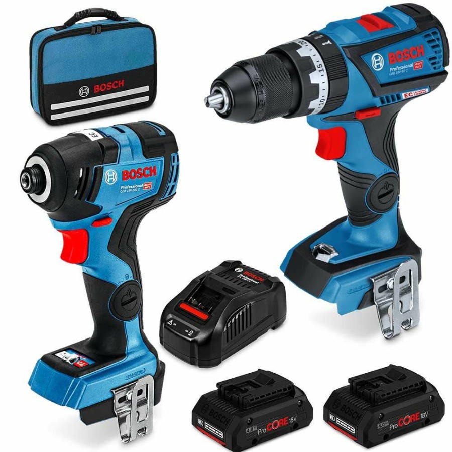 Home * | Special Style Bosch 18V Brushless 2 Piece 2 X 4.0Ah Combo Kit 0615990L25