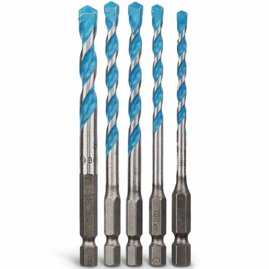 Home * | Promotions Bosch 4-8Mm 1/4-Hex Tct Multi-Purpose Drill Bit Set Multiconstruction 5 Piece