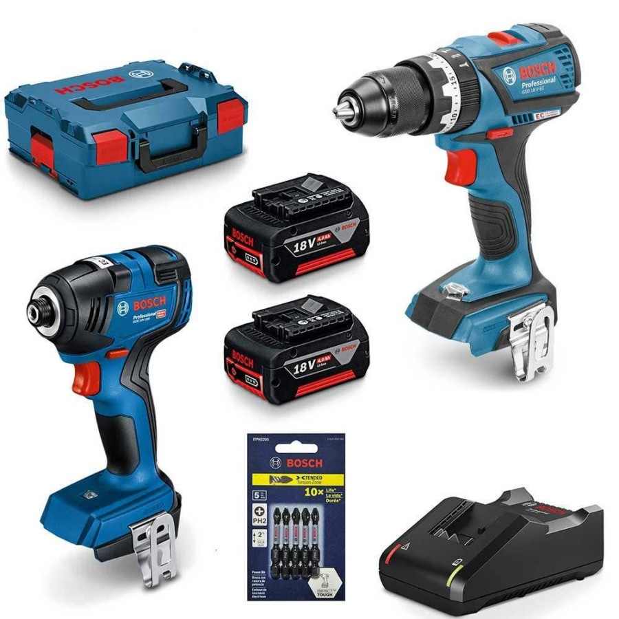 Home * | 40%-70% Off Bosch 18V Brushless 2 Piece 2 X 4.0Ah Combo Kit 0.615.990.M5A