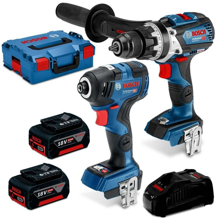 Home * | Outlet Sale Bosch 18V Brushless 2 Piece 2 X 5.0Ah Combo Kit 0615990L5F