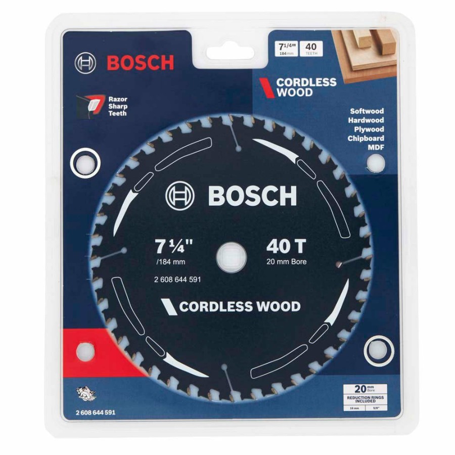 Home * | Discount Prices Bosch 184Mm 40T Tct Circular Saw Blade For Wood Cutting Cordless Wood