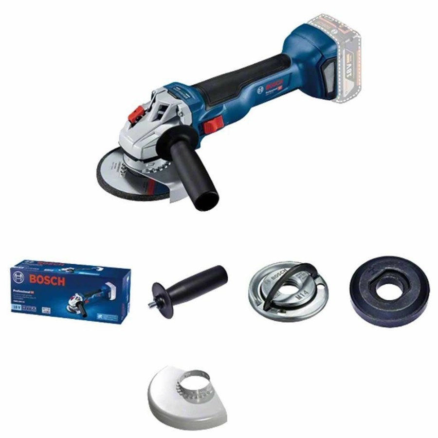 Home * | 40%-70% Off Bosch 18V Brushless 125Mm Angle Grinder Skin Gws 18V-10 06019J4002