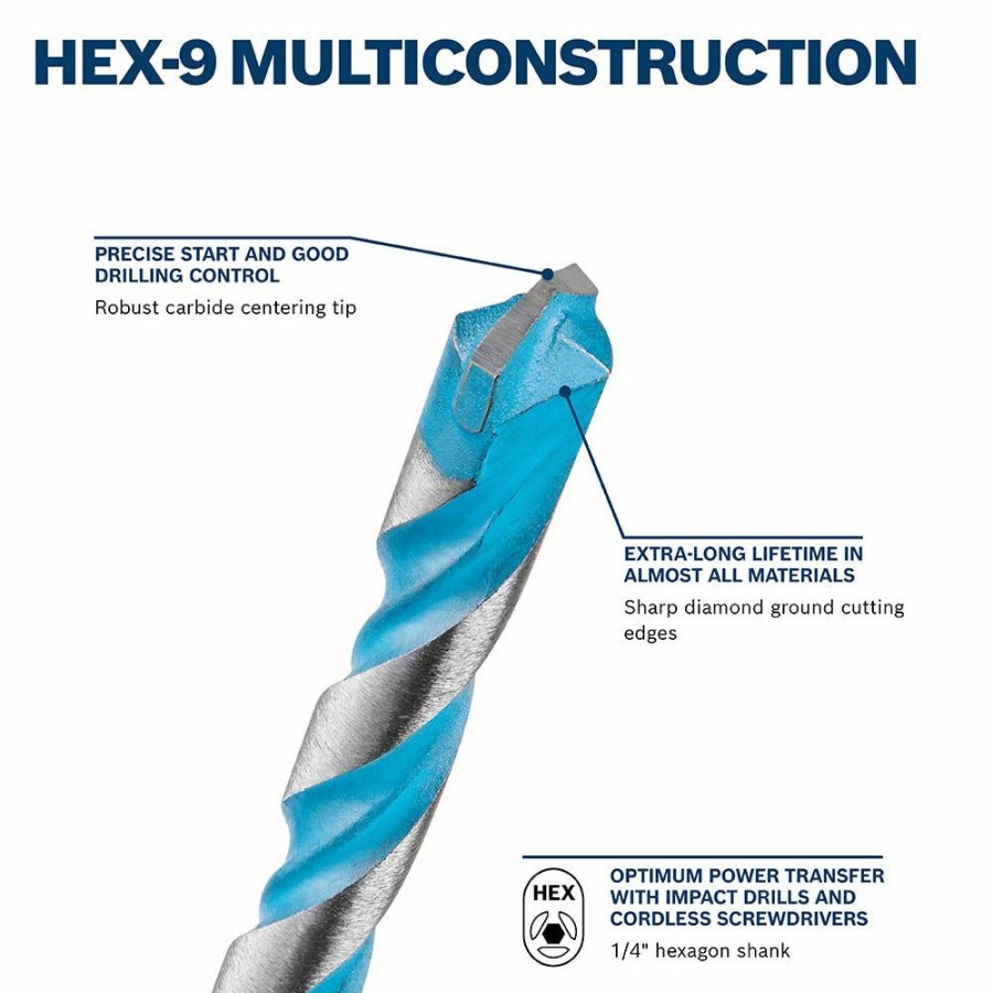 Home * | Promotions Bosch 5-8Mm 1/4-Hex Tct Multi-Purpose Drill Bit Set Multiconstruction 3 Piece