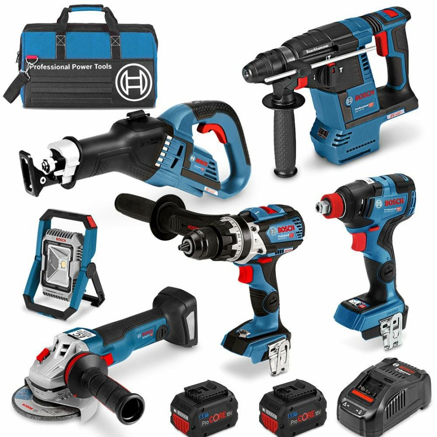 Home * | 30%-70% Off Bosch Procore 18V Brushless 6 Piece 2 X 8.0Ah Combo Kit 0615990L26