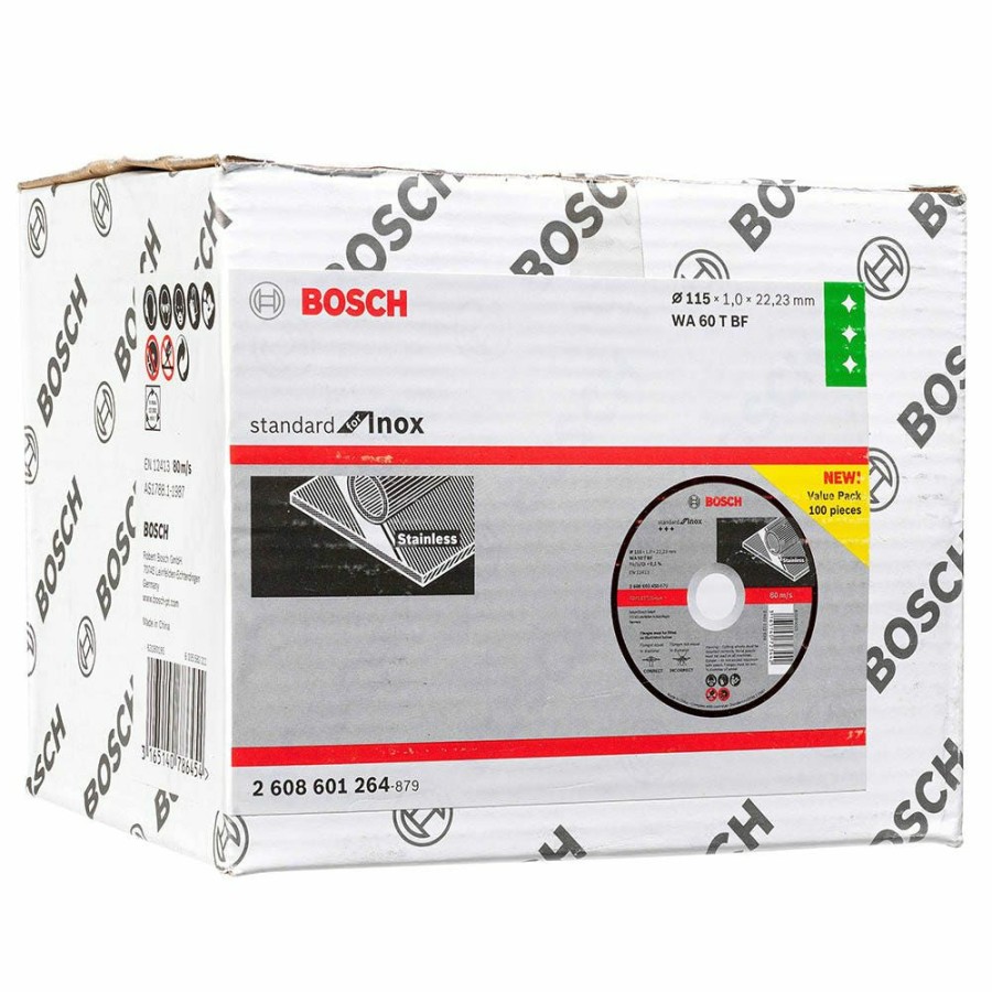 Home * | Half Price Bosch 115 X 1.0Mm Steel & Stainless Cut Off Disc Standard For Inox 100 Piece