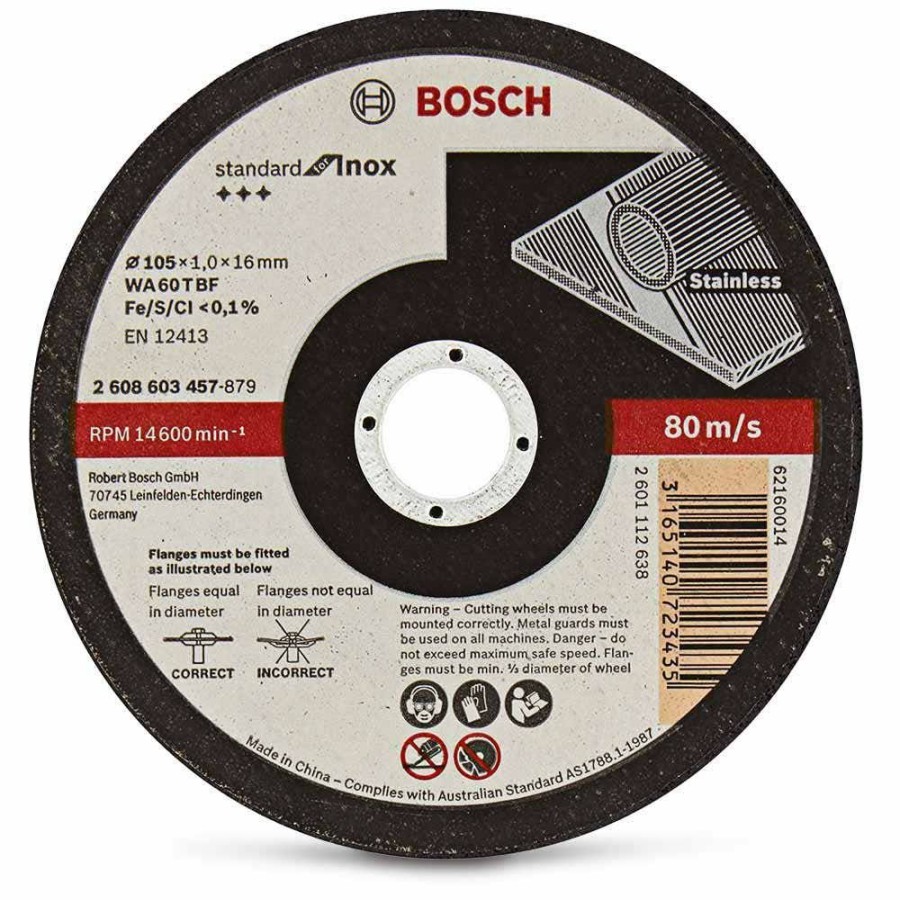 Home * | Half Price Bosch 115 X 1.0Mm Steel & Stainless Cut Off Disc Standard For Inox 100 Piece