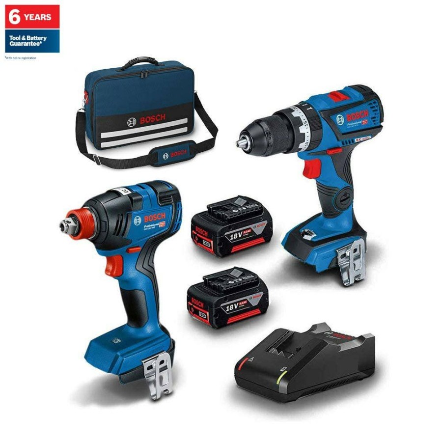 Home * | Best Price Bosch 18V Brushless 2 Piece 2 X 4.0Ah Combo Kit 0615991Fh5