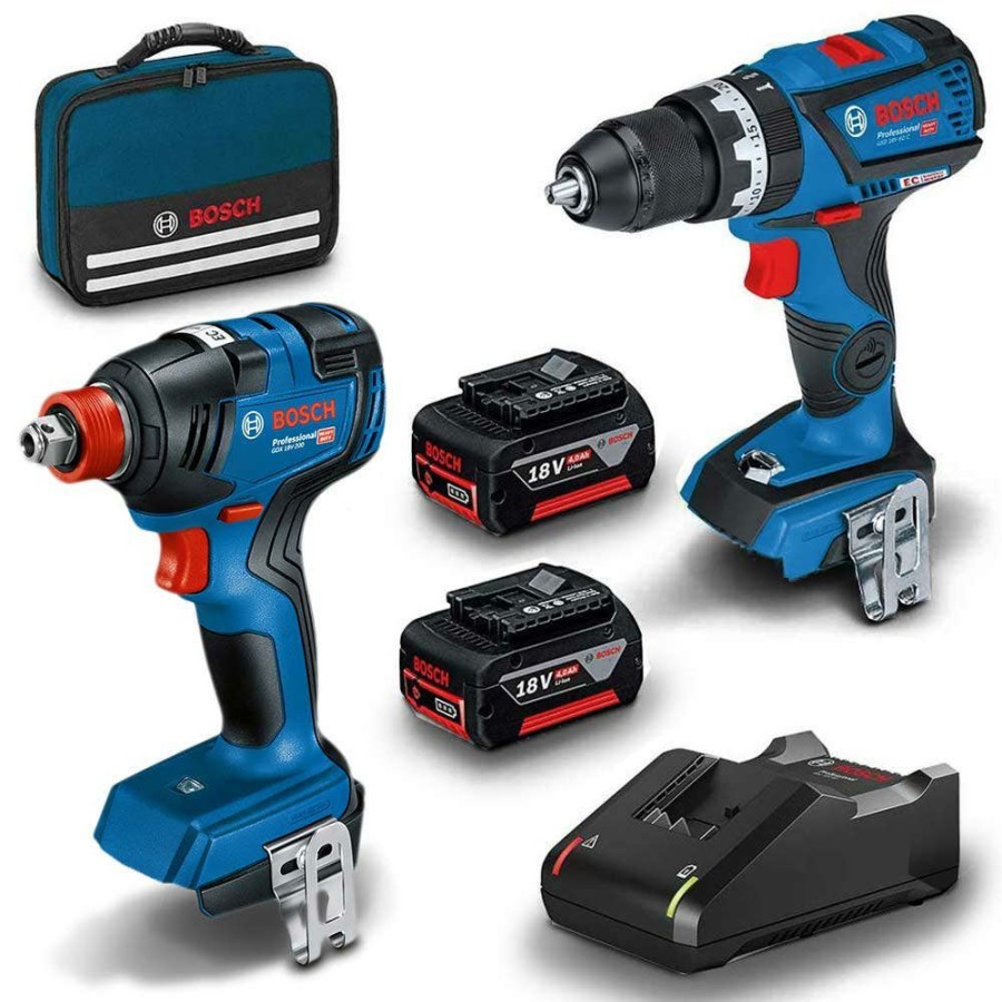 Home * | Best Price Bosch 18V Brushless 2 Piece 2 X 4.0Ah Combo Kit 0615991Fh5