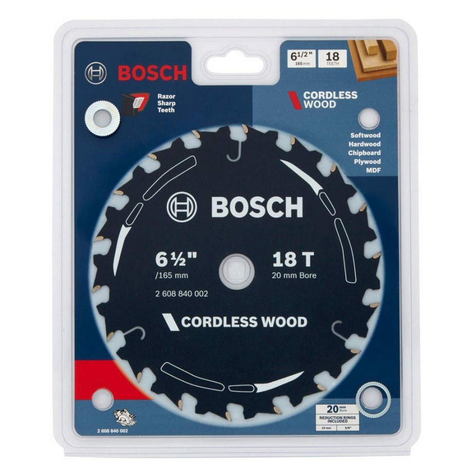 Home * | Half Price Bosch 165Mm 18T Tct Circular Saw Blade For Wood Cutting Cordless Wood