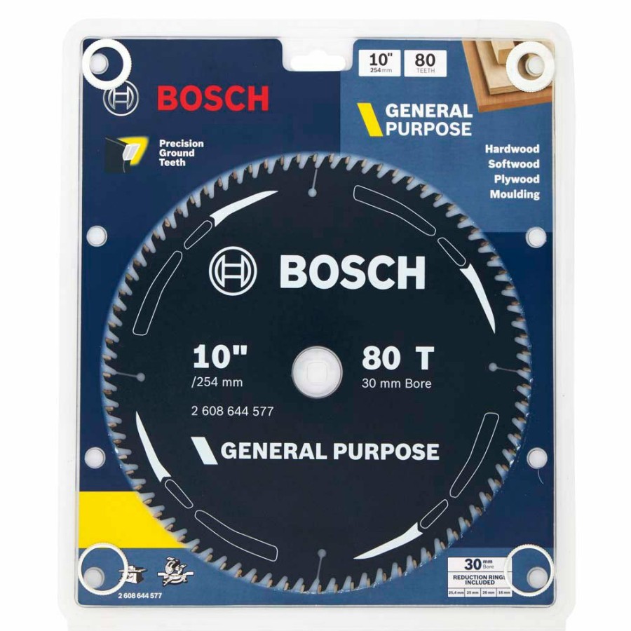 Home * | Clearance Bosch 254Mm 80T Tct Circular Saw Blade For Wood Cutting General Purpose