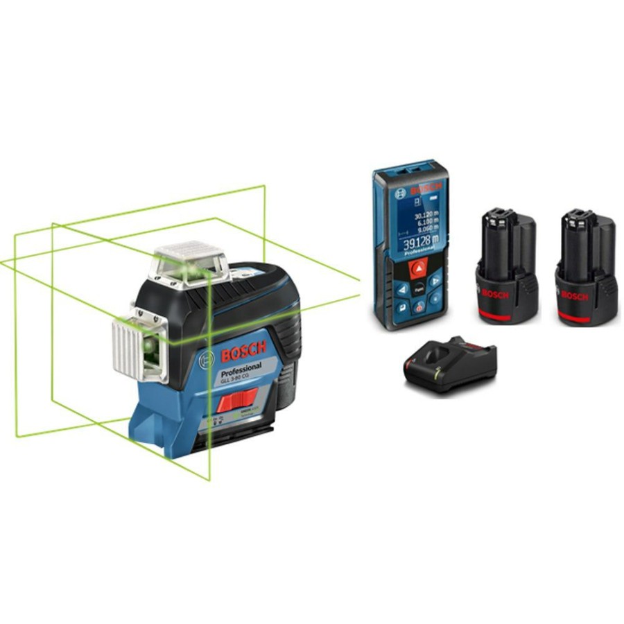 Home * | Hot Sell Bosch 3X360O Multi-Line Laser Kit With 40M Rangefinder And 12V Batteries 06159940Pt