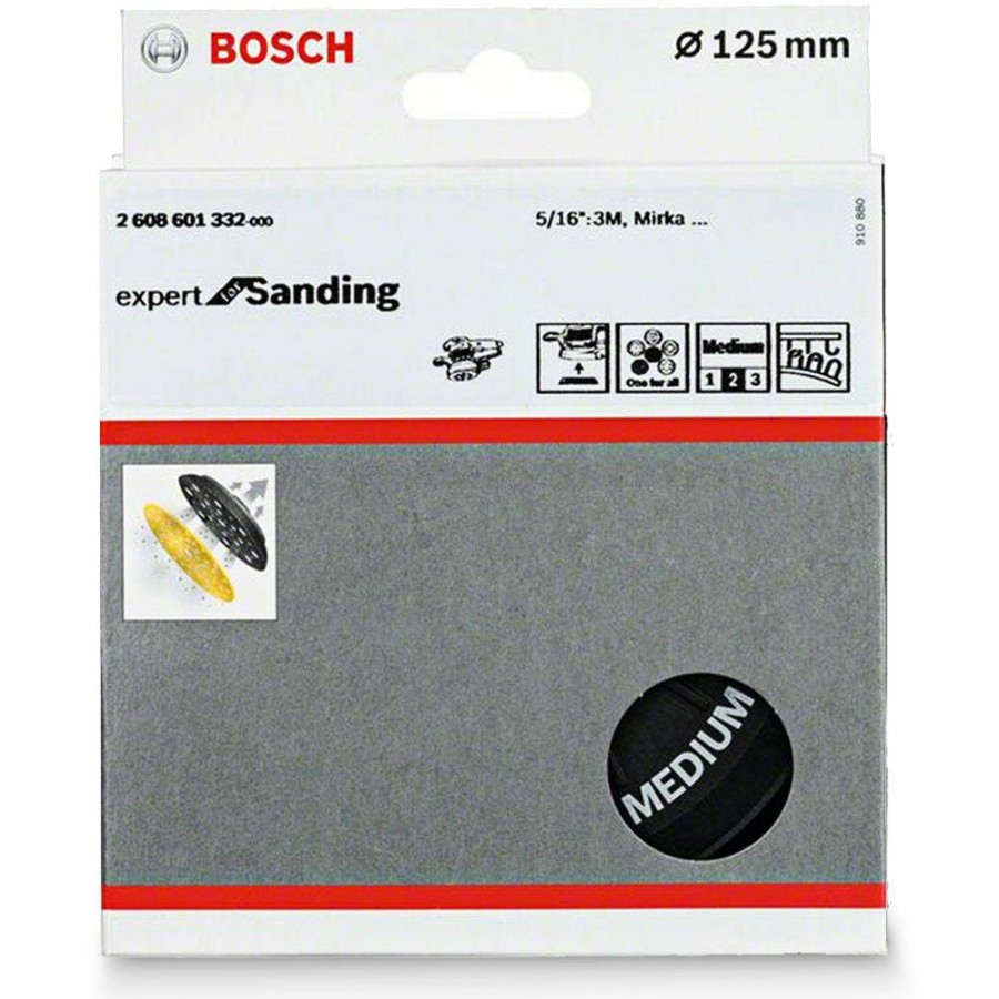 Home * | 30%-70% Off Bosch 125Mm Medium Hook & Loop Random Orbital Sander Backing Pad Suits Various Brands