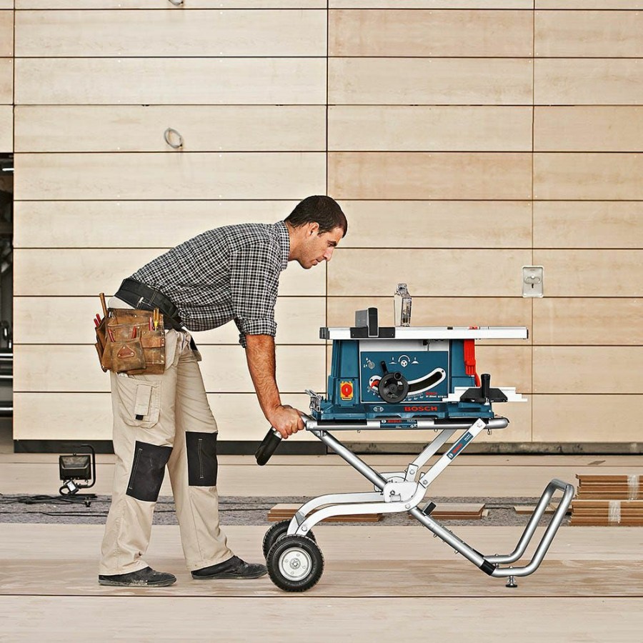 Home * | Clearance Bosch Table Saw Stand Folding Trolley Gravity Rise Gta60W