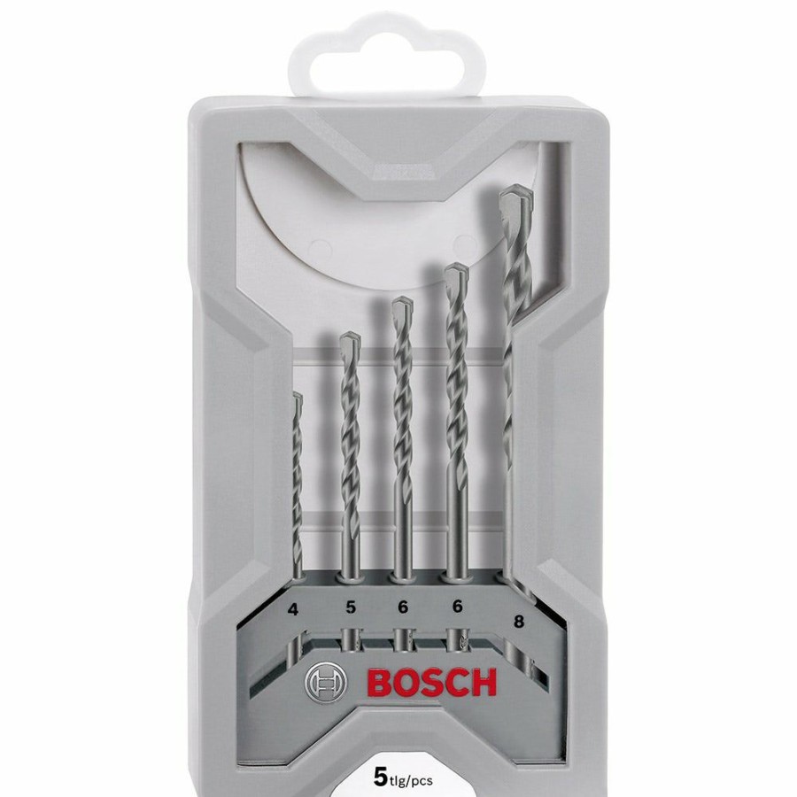 Home * | Discount Store Bosch 4-10Mm Silver Percussion Masonry Drill Bit Set 5 Piece