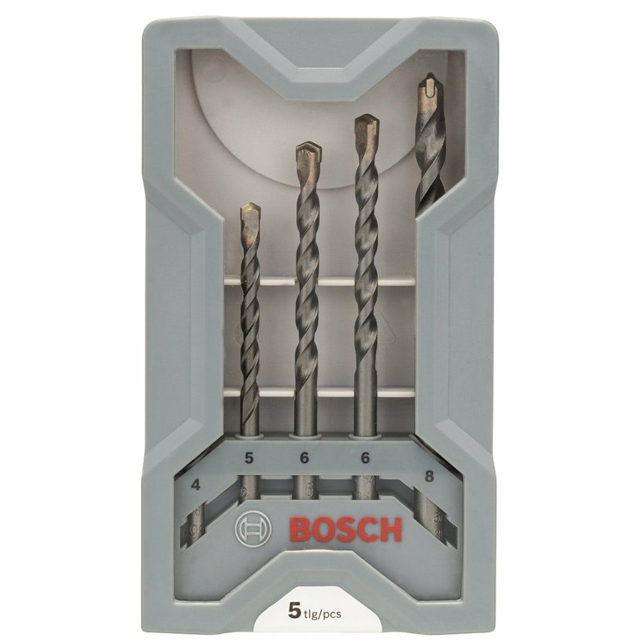 Home * | Discount Store Bosch 4-10Mm Silver Percussion Masonry Drill Bit Set 5 Piece